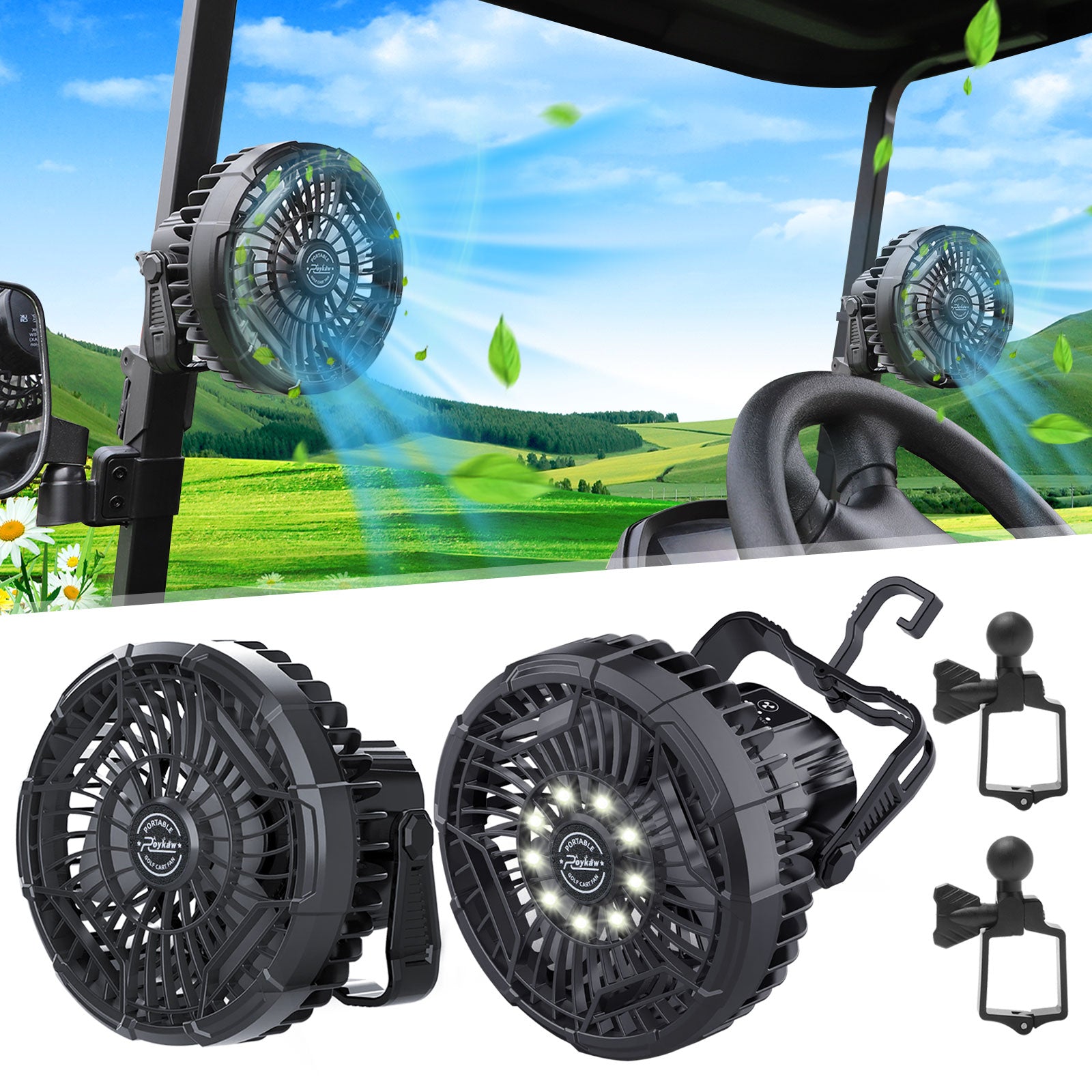 Roykaw Ersatzschrauben Für Golfwagen-Ventilator – 2 Stück, Passend Für Viele Modelle