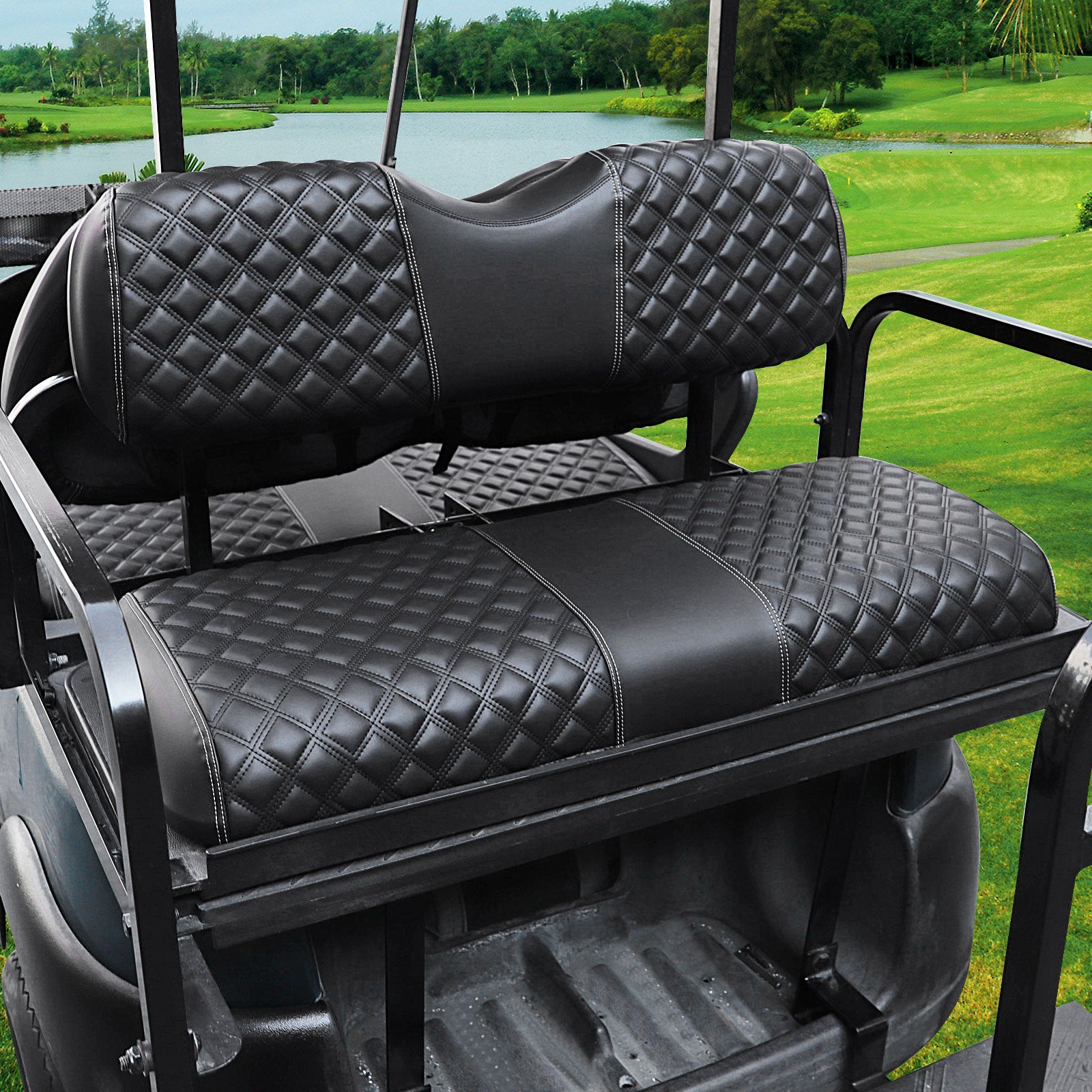 Golf Cart Seat Covers Kit for Aftermarket Rear Seat – Roykaw golf cart ...