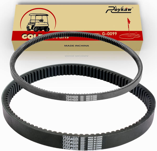 Drive Belt & Starter Belts Kit for EZGO 4 Cycle Gas Golf Cart TXT Cushman Express Marathon Medalist ST Vehicles Terrain 1994-2013, OEM # 72054G01, 72024G01, 72025G01, 26414G01